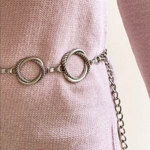 Chunky Silver Chain Statement Adjustable Belt